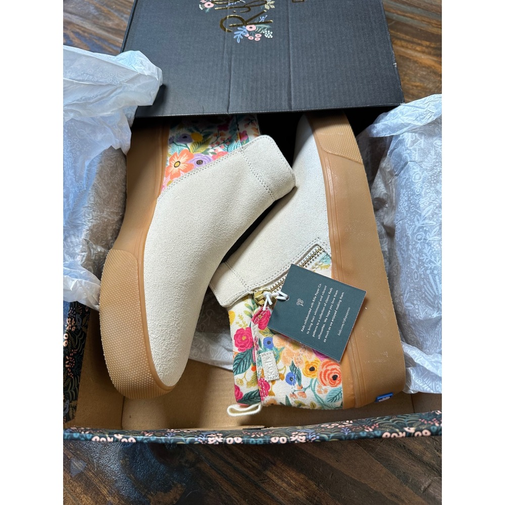 Keds x Rifle Paper Co Cream Suede Floral High Top Zipper Platform‎ Sneakers NWT - Picture 10 of 10